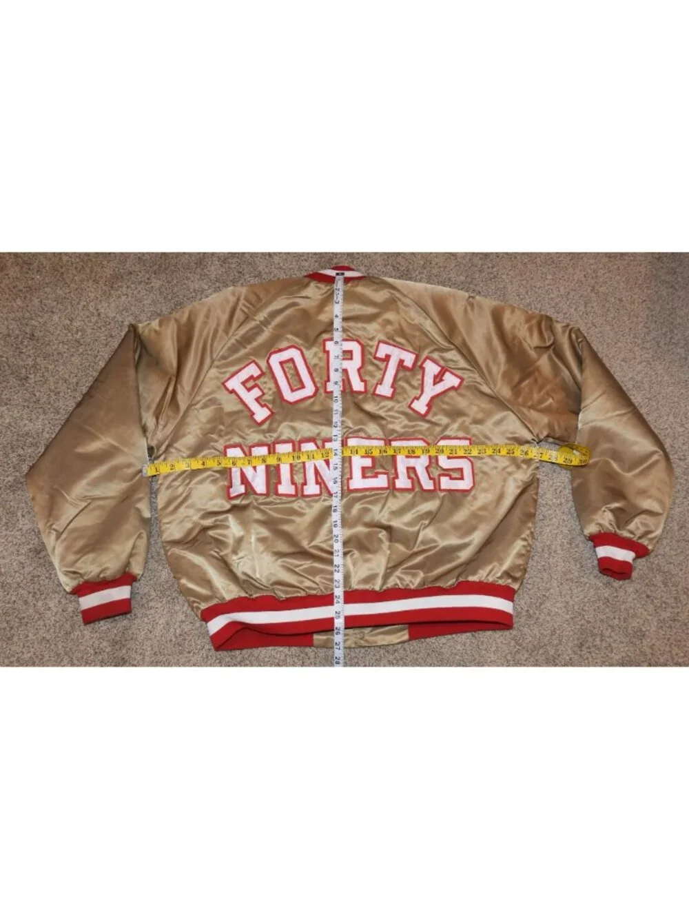 Vintage San Francisco 49ers Chalkline Satin Bomber Jacket XL Made in USA
